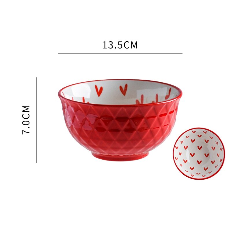 Nordic Dinner Plates Set Tableware Bowl Set Household Ceramic Tableware Dinnerware Set Bowl Plate Soup Bowl Set Kitchen Supplies: 5.3 inch bowl