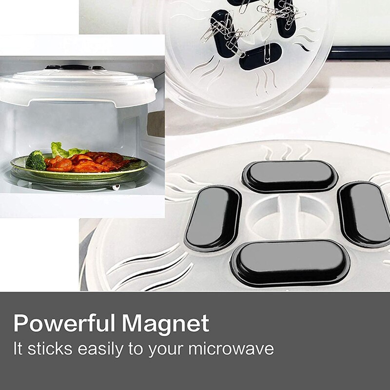 Magnetic Microwave Plate Cover Splatter Guard with Steam Vents and Strong Magnets. Microwave Cover. Anti Splash Lid Keeps Microw