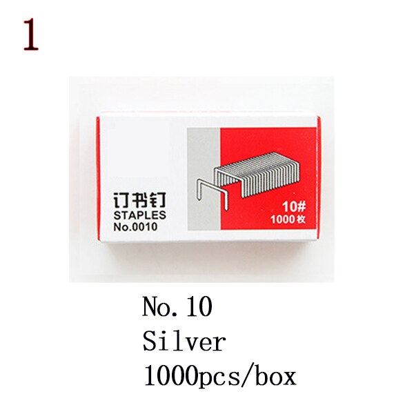 1 Pack 10/12mm Colorful Stapler Book Staples Silver / Color Stainless Steel Staples School Office Binding Supplies Papeleria: Silver No.10