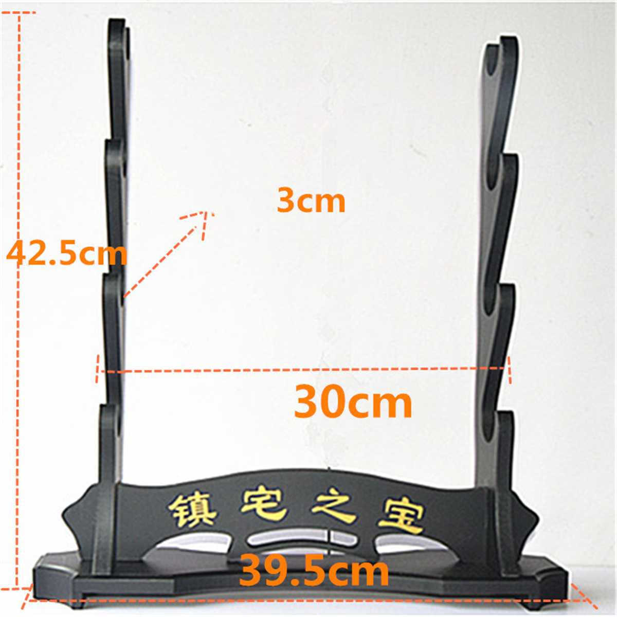 Japansk samurai sværdholder sort træ vægmontering samurai sværd katana holder stand bøjle beslag rack display 1/2/3 /4 lag: Lysegrå