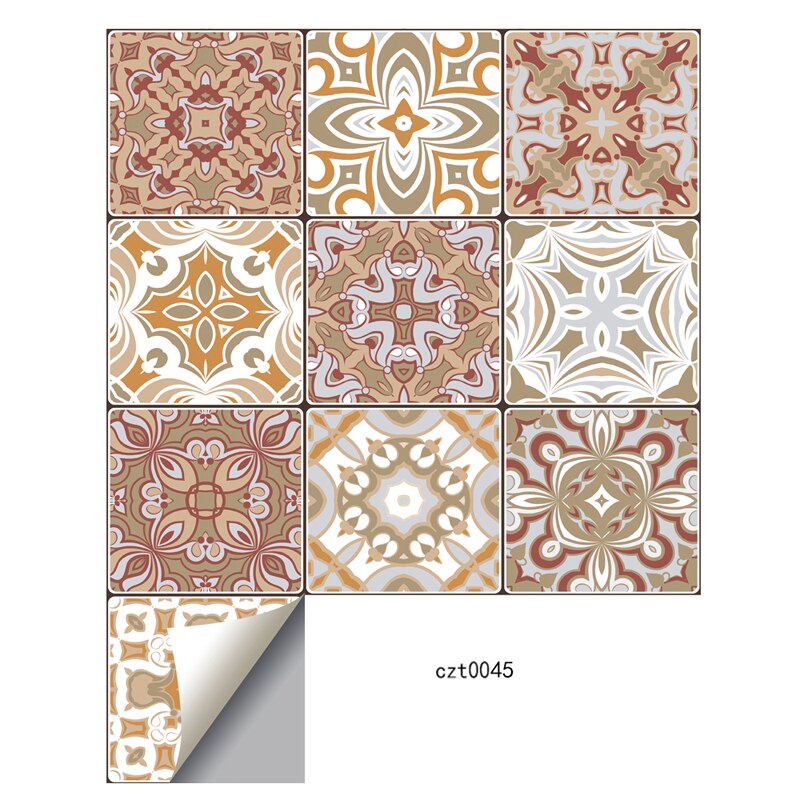 Olie-Proof Hittebestendige En Waterdichte Zelfklevende Tegel Stickers Badkamer Keuken Woonkamer Wanddecoratie 3D muursticker: pattern 15