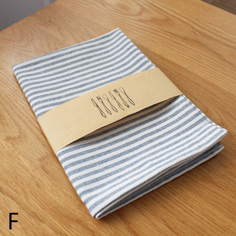Japanse stijl katoenen linnen polyester placemats vierkante stoffen gestreepte servetten handdoeken eettafel bord mat onderzetters 1pc: F / 60 x 40cm