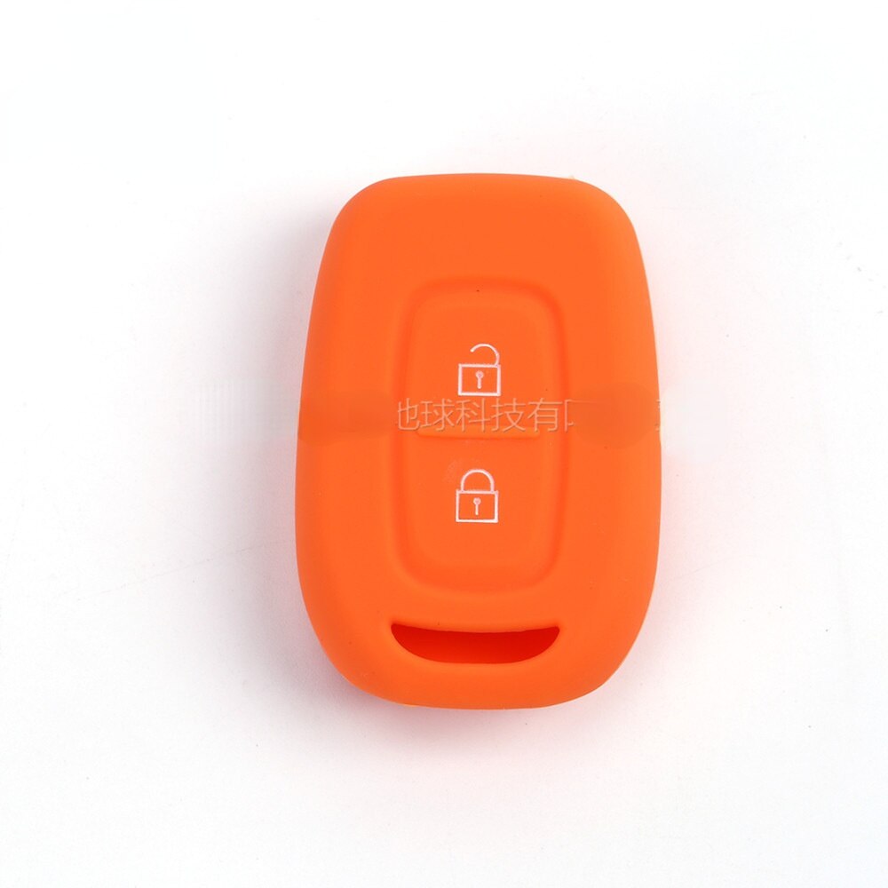 Silicone Rubber Car Key Case Shell for Renault Duster Dacia Scenic Master Megane Fob 2 Button Remote Key Cover: Orange