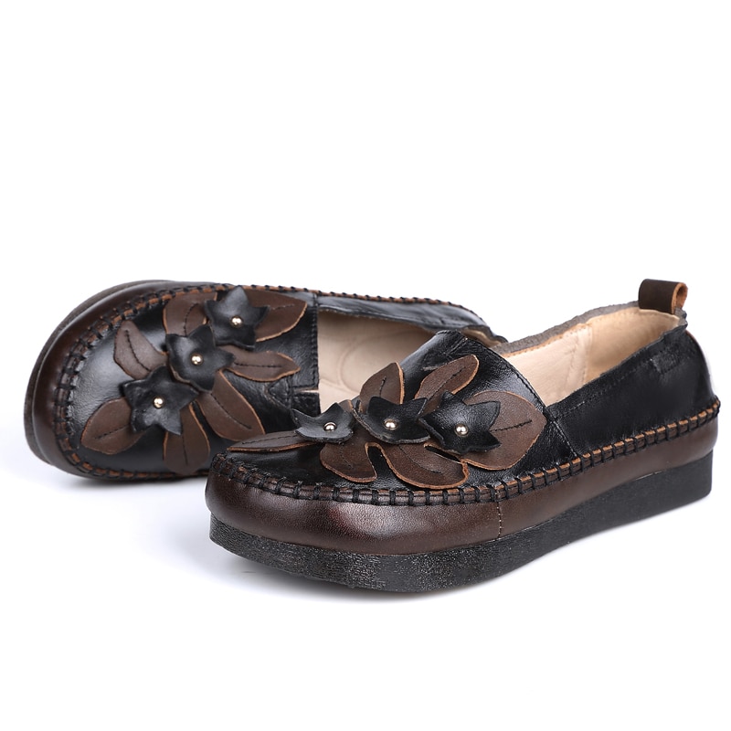 AARDIM-chaussures en cuir véritable pour femmes, chaussures tendance à la palatine mignon, style rétro, mocassins, collection automne sans lacet