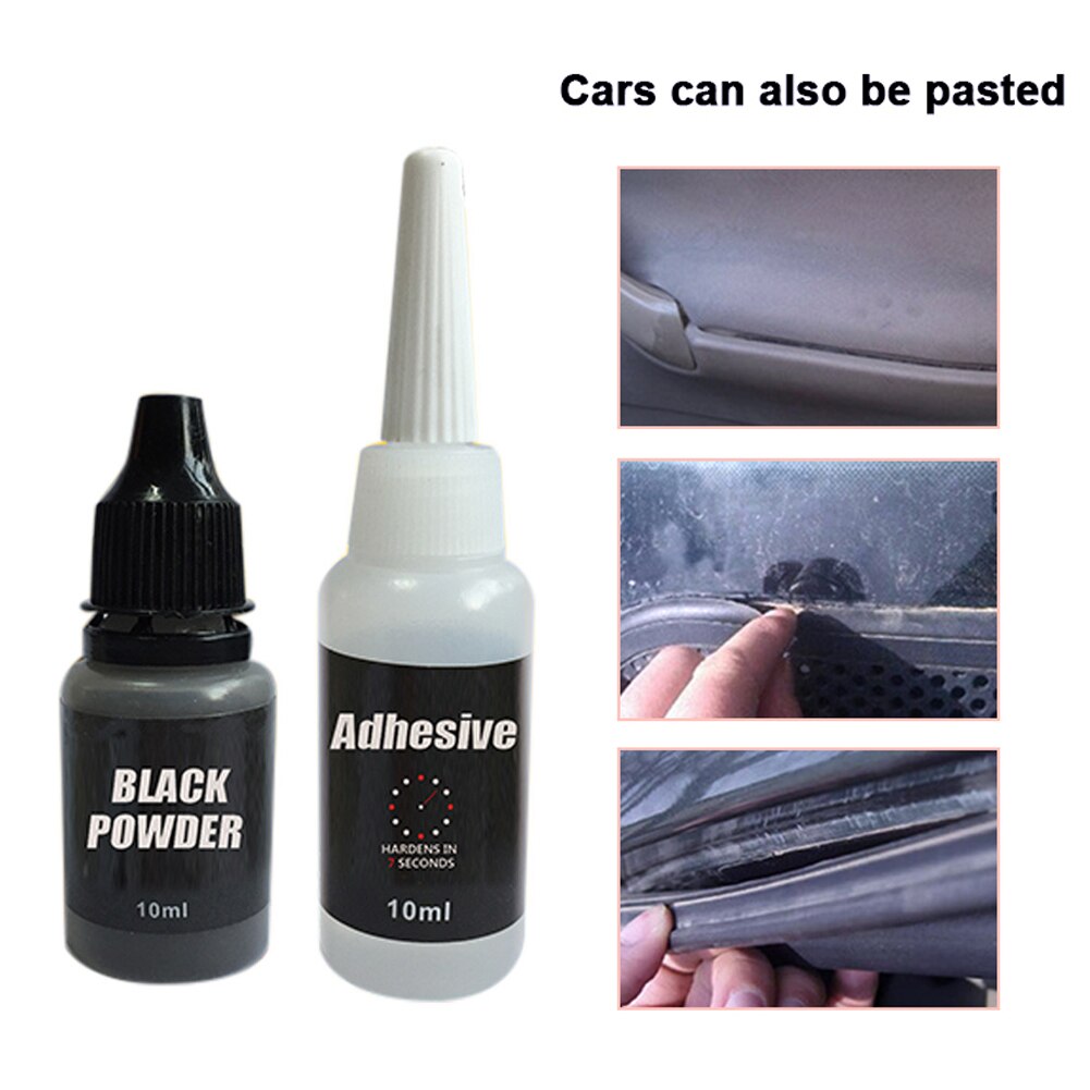 10ML Adhesive Transparent Color Powder Quick Fix Fast Bonding Glue Set High Strength Fast Bonding