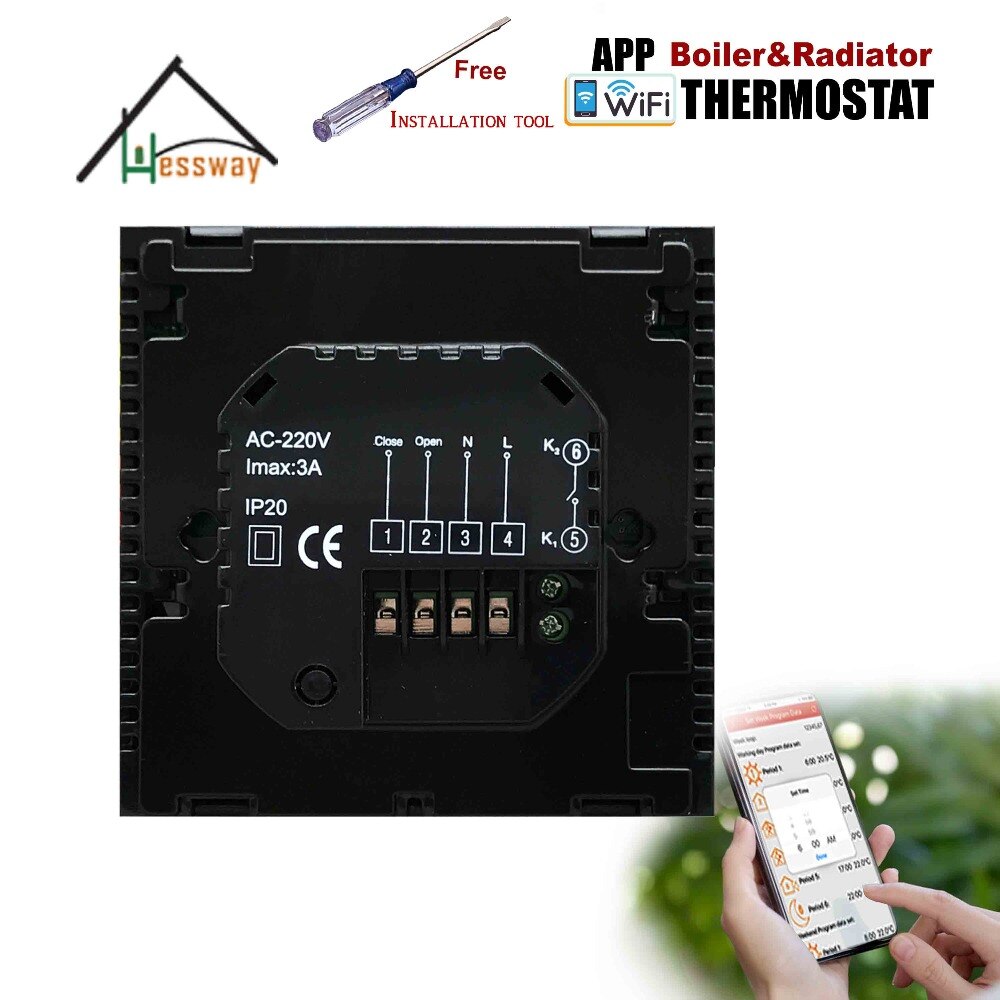 EU radiator thermostat WIFI boiler dry contac Linkage Controller for Underfloor Warm System