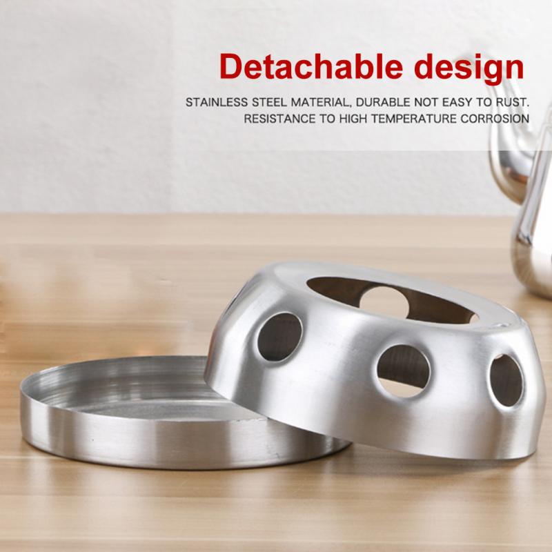 Calentador de café y tetera para oficina, soporte de acero inoxidable plateado, Base de calefacción, estufa redonda, accesorios prácticos desmontables para el hogar