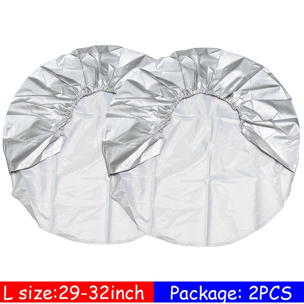 2pcs/Set Wheels Case Protector Bags Car Heavy Duty RV Wheel Tire Covers Exterior Accessories For Truck Trailer Camper Motorhome: L Size silver