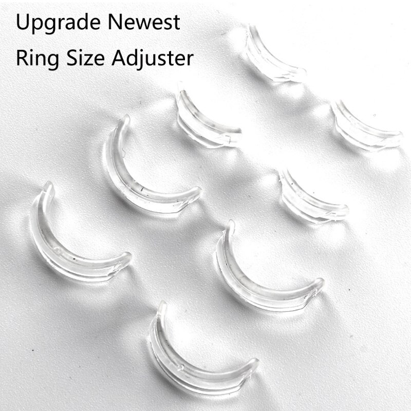 8Pcs Invisible Clear Ring Maat Richter Voor Losse Ringen Ring Richter Ring Sizer Reducer Fit Elke Ringen Adjuatable Gereedschap