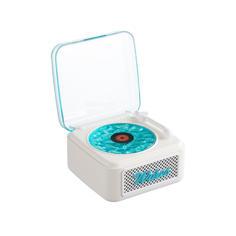 White Noise Bluetooth Speaker Mini Retro Portable Vintage Sleep Aid Bluetooth Speaker Subwoofer With RGB Light Support TF Card: WHITE