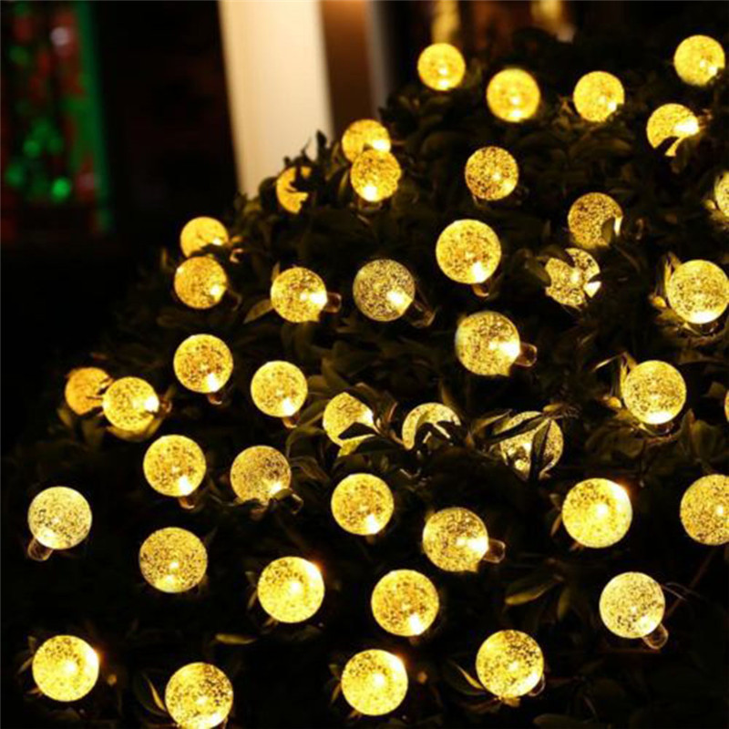 Solaire Lifhts 20/50 boule de cristal 5M/10M LED porte de jardin cour lampe ferme Villa éclairage extérieur fête de décoration: 50LEDS 10Meters