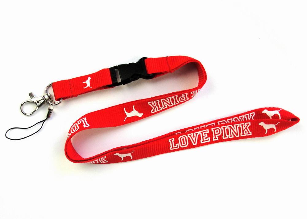 10pcs/lot 1.5cm*105cm Cellphone lanyard Straps Clothing Keys Chain ID cards Holder Detachable Buckle VS Love PINK Lanyards: 1