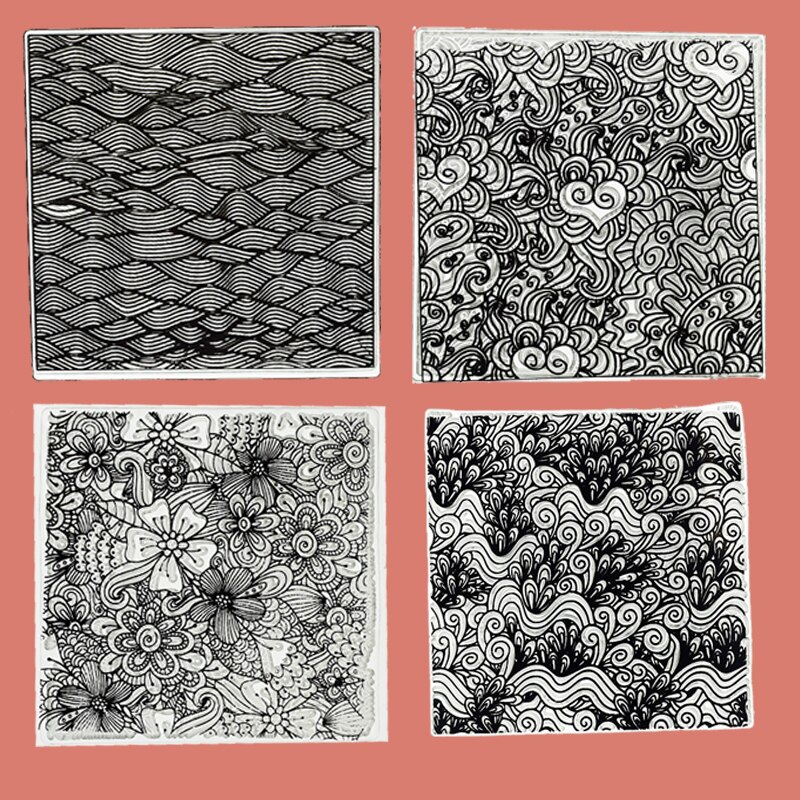 Polymer Ton Textur Stempel Blätter Linderung matt Wolke/Blume/Wasser fließen/Welle/Mandala aufbringen DIY individuelle Keramik Handwerk