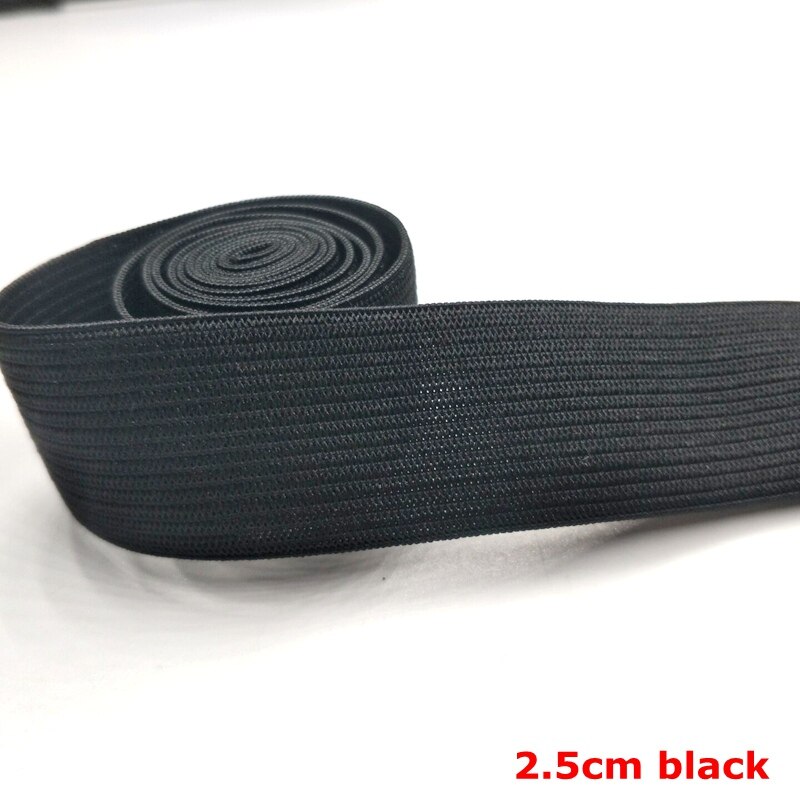 Hl 15/20/25/30/35/40/45Mm Zwart/Wit/Goud/Zilver Nylon Elastische Bands Garment Home Textiel Naaien Begrippen 1Meter Of 2Meter: 2.5cm black 2 meters