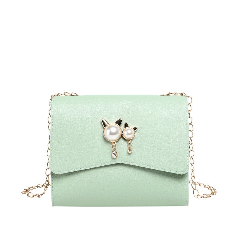 Women's Cat Pearl Shoulder Chain Square Sling Bag bags handbags women famous brands purses and handbags