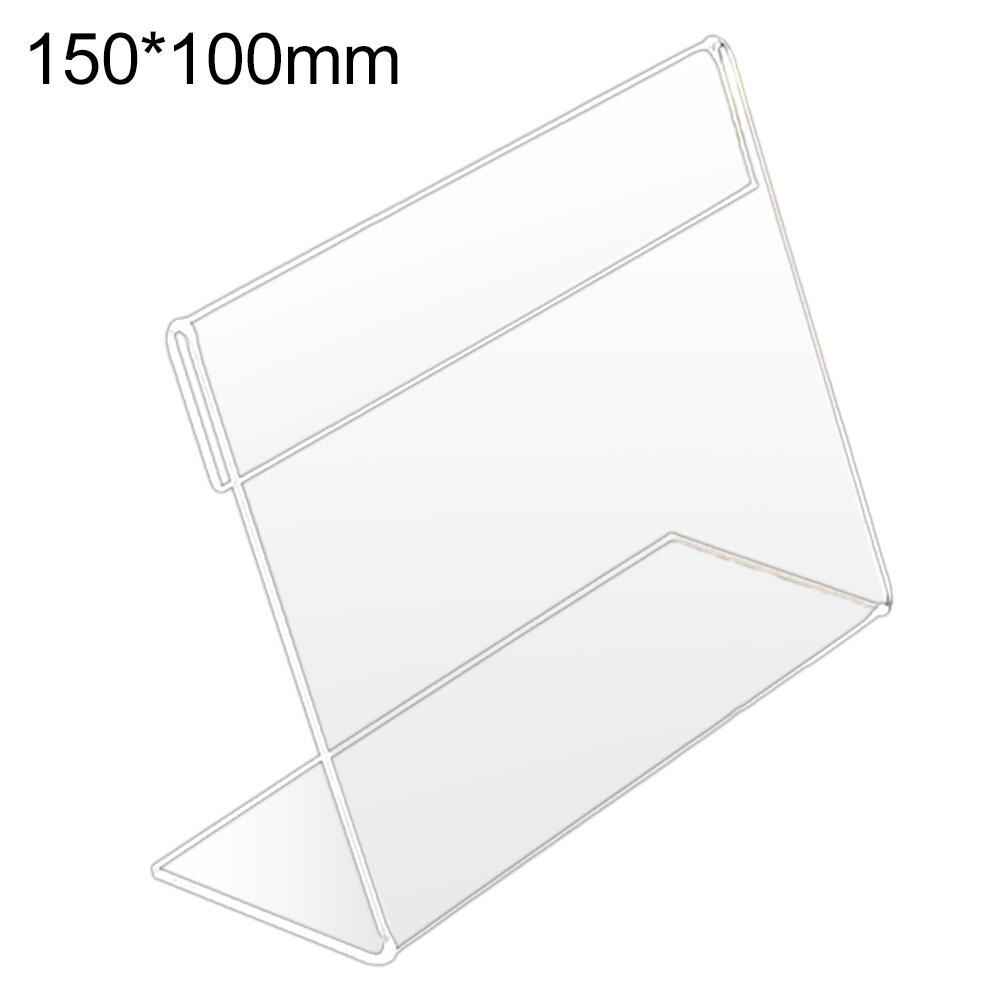 Acryl Clear Plastic Supermarkt Desktop Teken Labels Frame Prijskaartje Display Papier Kaarthouder Prijs Naam Tag Stand Rekken: 150x100mm