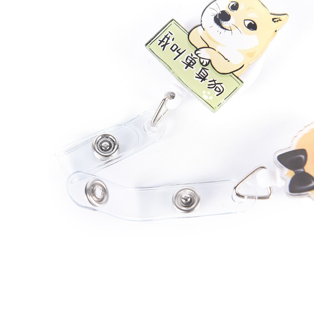 1Pcs Cute Mini Cartoon Dog Retractable Badge Reel Nurse Exihibiton ID Name Card Badge Holder