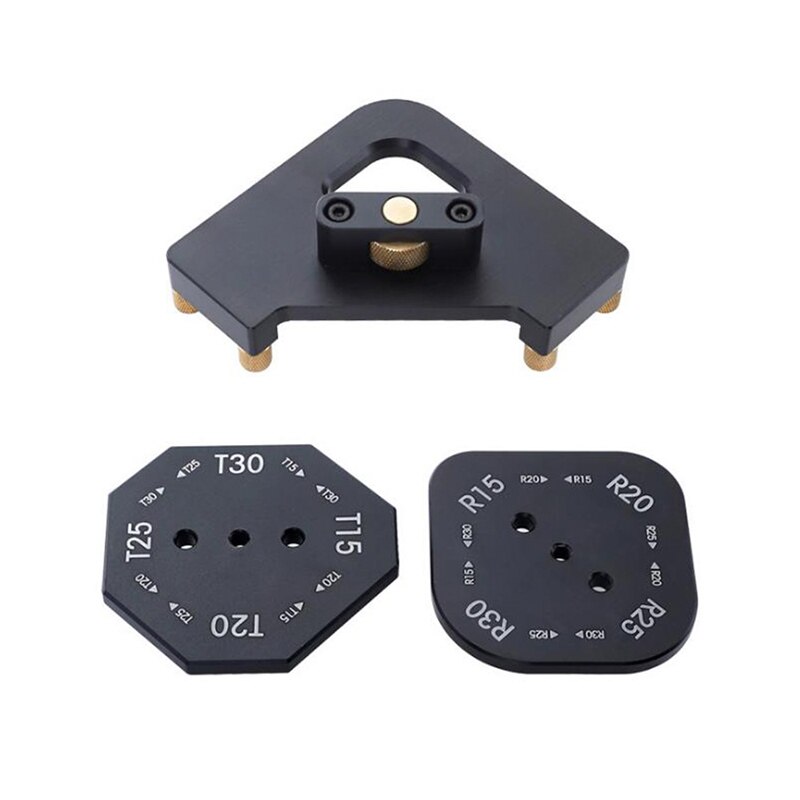 Woodworking 8 in 1 Corner Radius Template Jig Aluminum Alloy Radius Quick Jig Arc / T Angle Positioning Milling Templates
