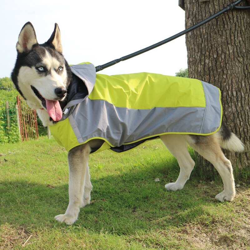 SHUANGMAO Pet Dog RainCoat Waterproof Reflective Dog Clothes Jumpsuit Rain Coat for Husky Dogs Labrador Golden Retriever Jacket