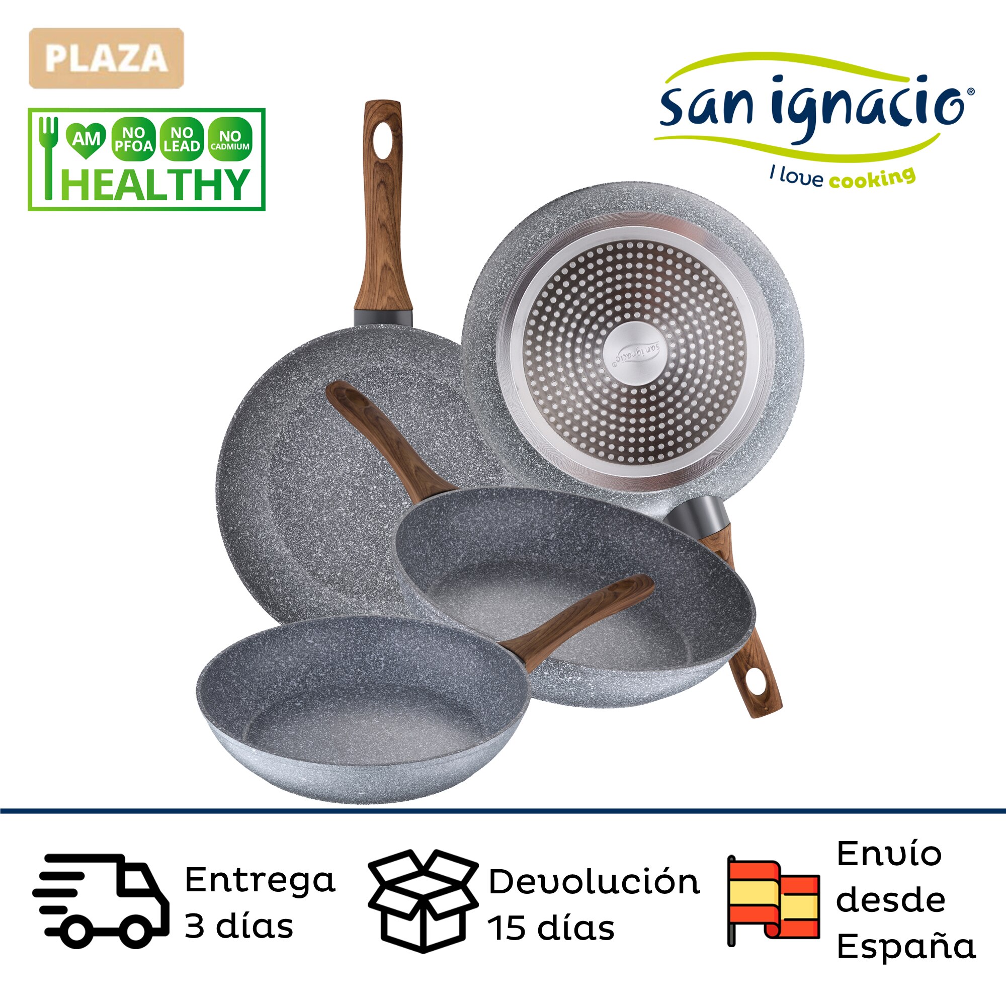 ALLUFLON-MONETA Melody Finegres Nonstick Frying Pan – Made In Italy – Induction Compatible – PFAS-Free – Multiple Sizes (20cm-32cm)