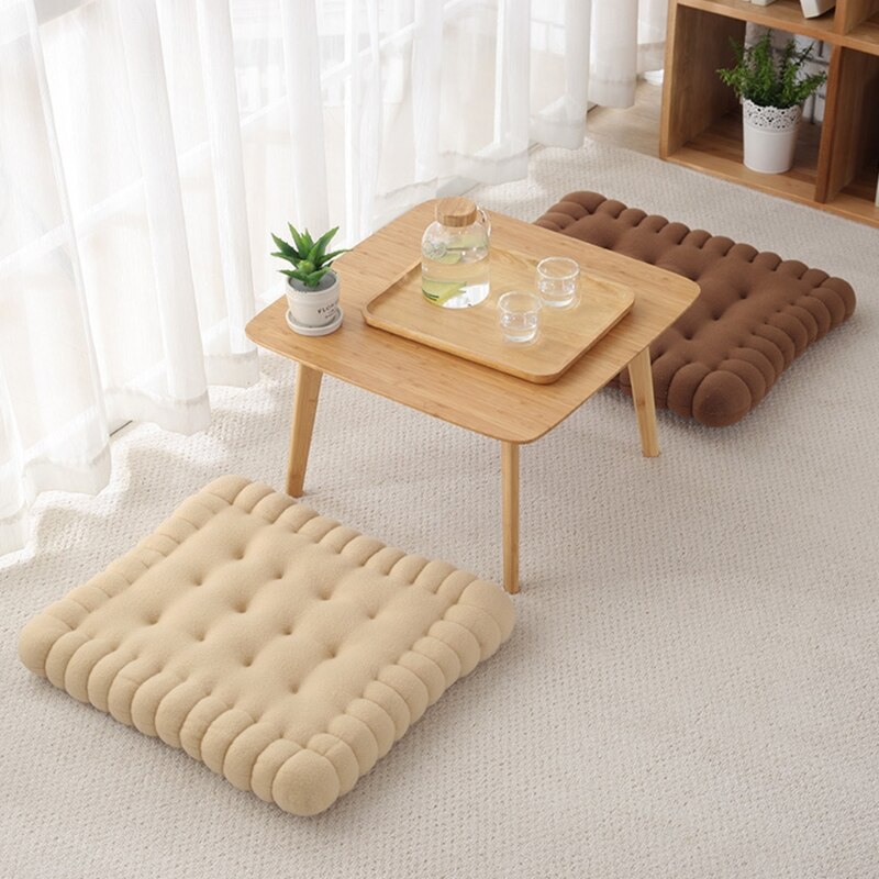 Sittepute myk kjeksform pute klassisk pute stol bilsetepute dekor cookie tatami ryggpute sofa