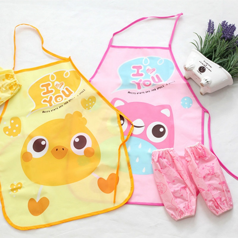 Karikatur freundlicher Schürzen Ärmelschonern setzt freundlicher Koch Kochen Schürze Malerei Zeichnung Wasserdichte Kleider essen Kleidung für Abendessen