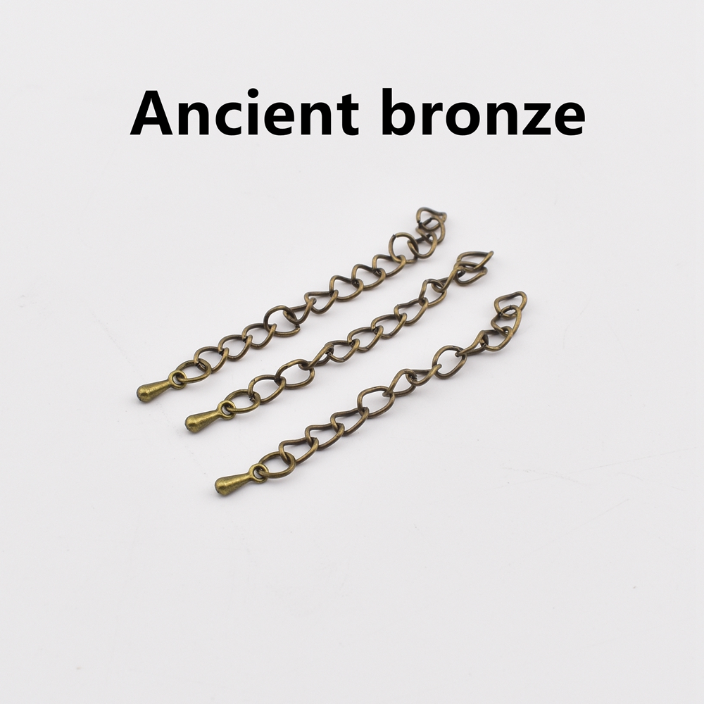20 Teile/los 5 7cm Erweiterte Ketten Wasser Tropfen Charme Ton Verlängerung Schwanz Kette für Schmuck Machen Lieferungen DIY Armband zubehör: S / Grau