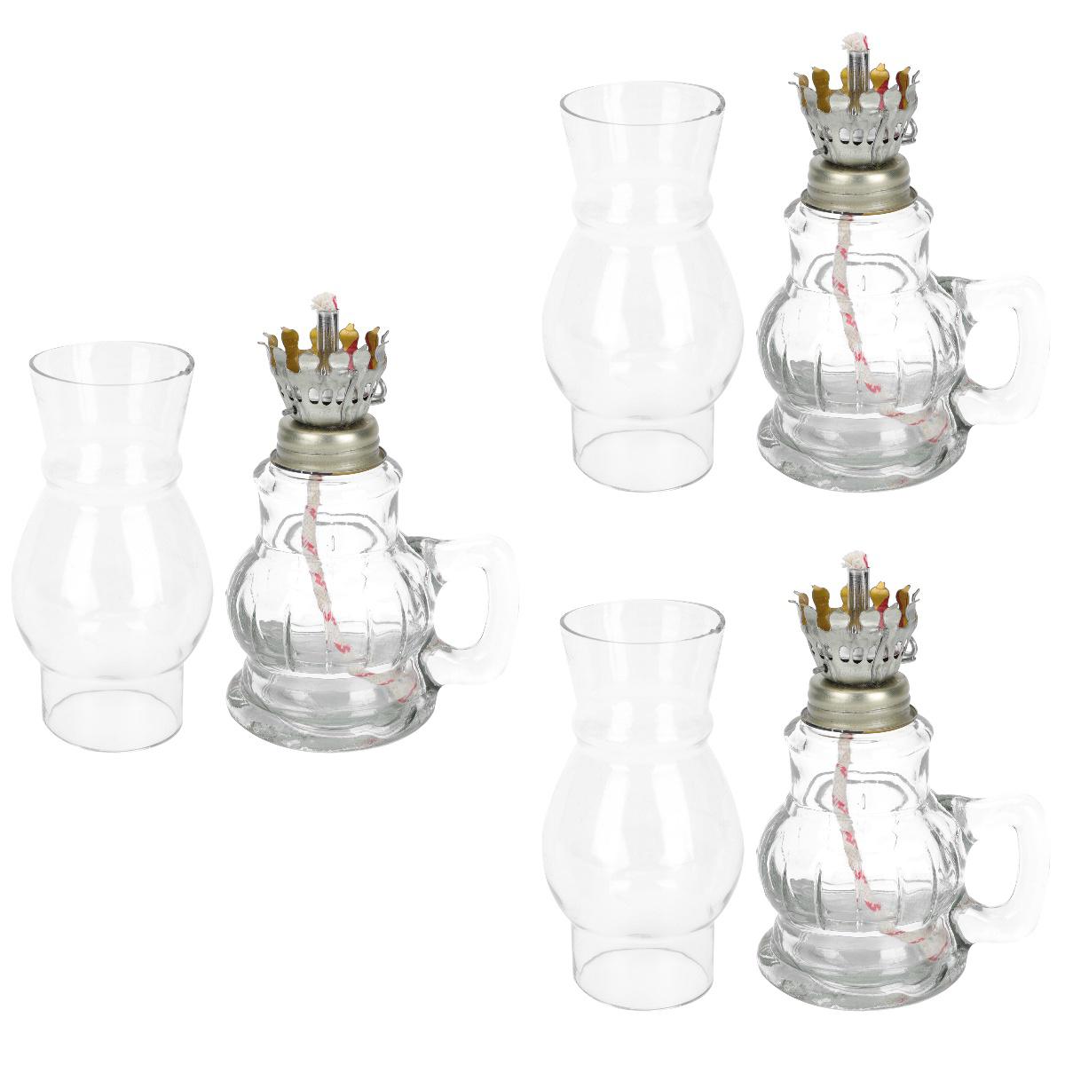 3pcs Desktop Oil Lamp Retro Kerosene Lamp Handheld Oil Lantern Glass Kerosene Lamp