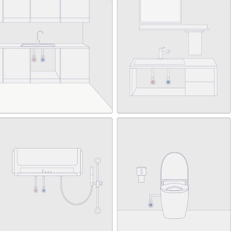 Diiib dabai universal trekantventil vinkelventil badeværelse tilbehør elektroplade påfyldningsventiler til toilet vandvarmer