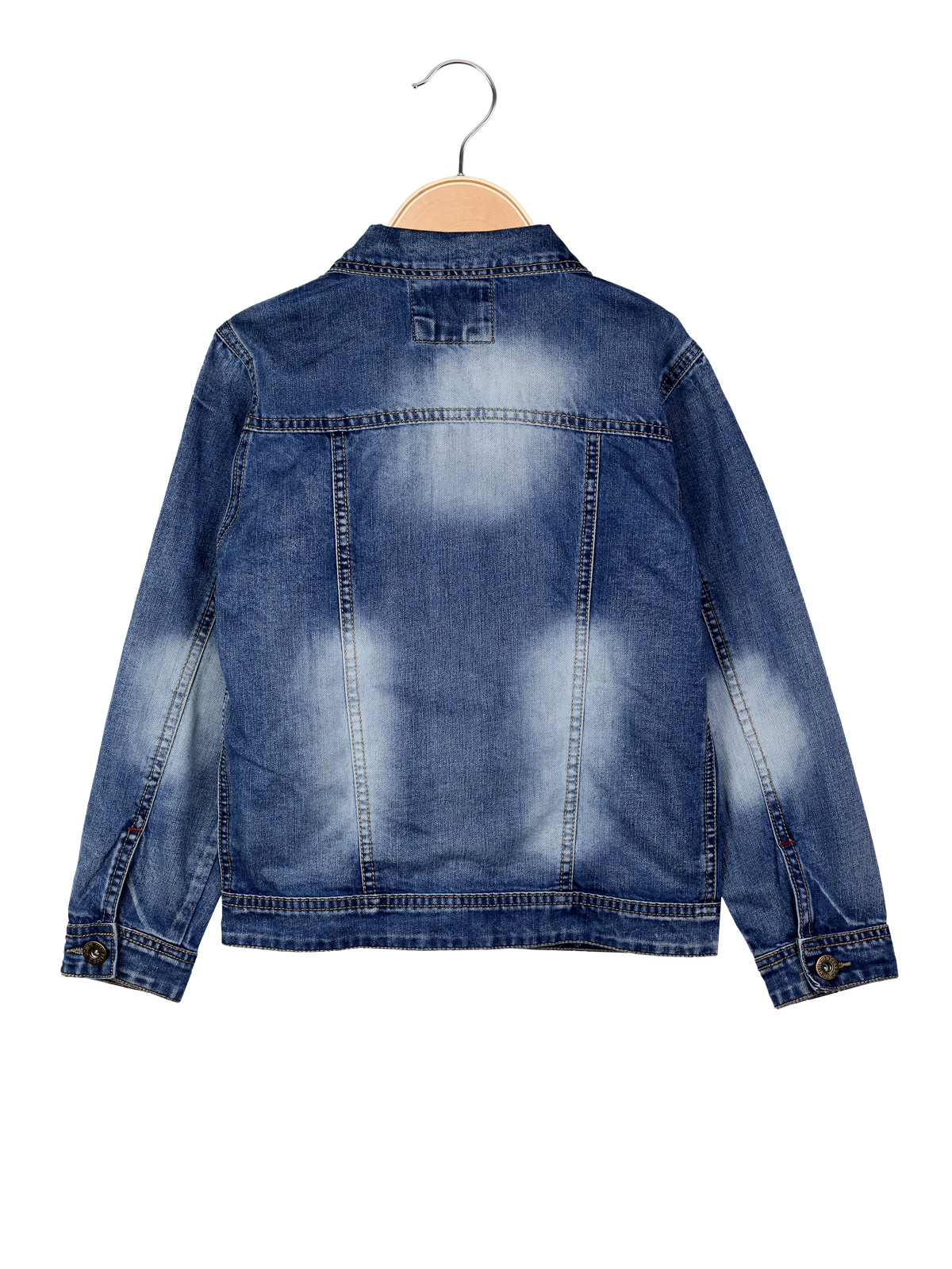 Denim jas effect gewassen slim fit