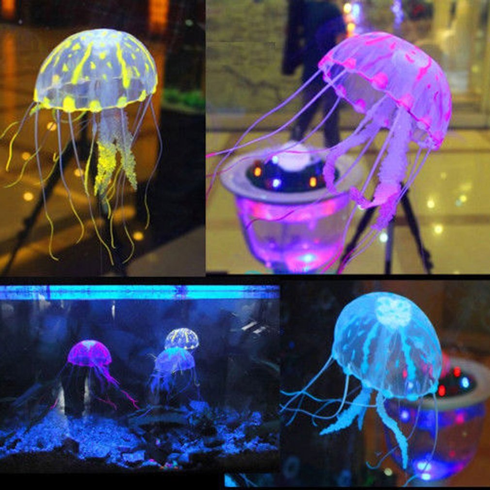 ! Glowing Effect Artificial Jellyfish Ornament Fish Toy