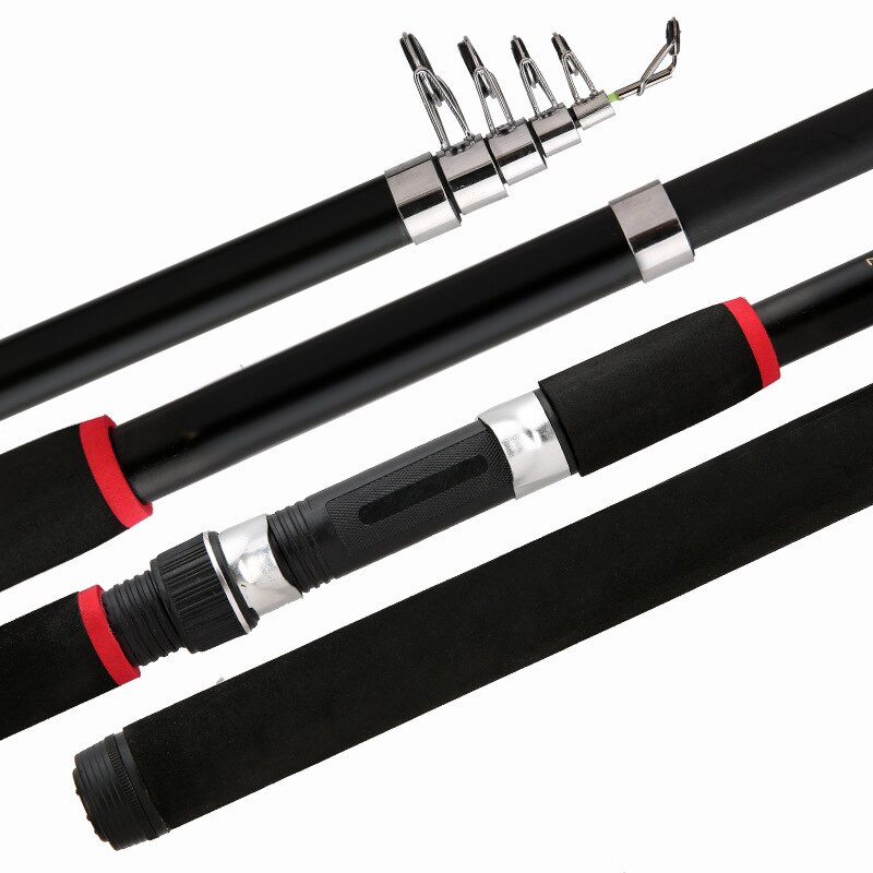 FRP Sea Fishing Rod Telescopic Saltwater Flexible Portable Anti-slip Grip Fishing Pole Freshwater Fish Equipment
