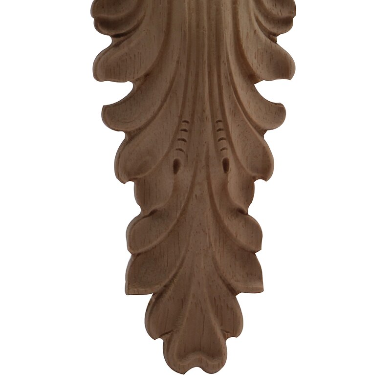 Ornamental Antique Exquisite Wood Carving Lines Stigma Wood Decal Wood Applique Floral Long Leaves Wooden Furniture Feet Cabinet