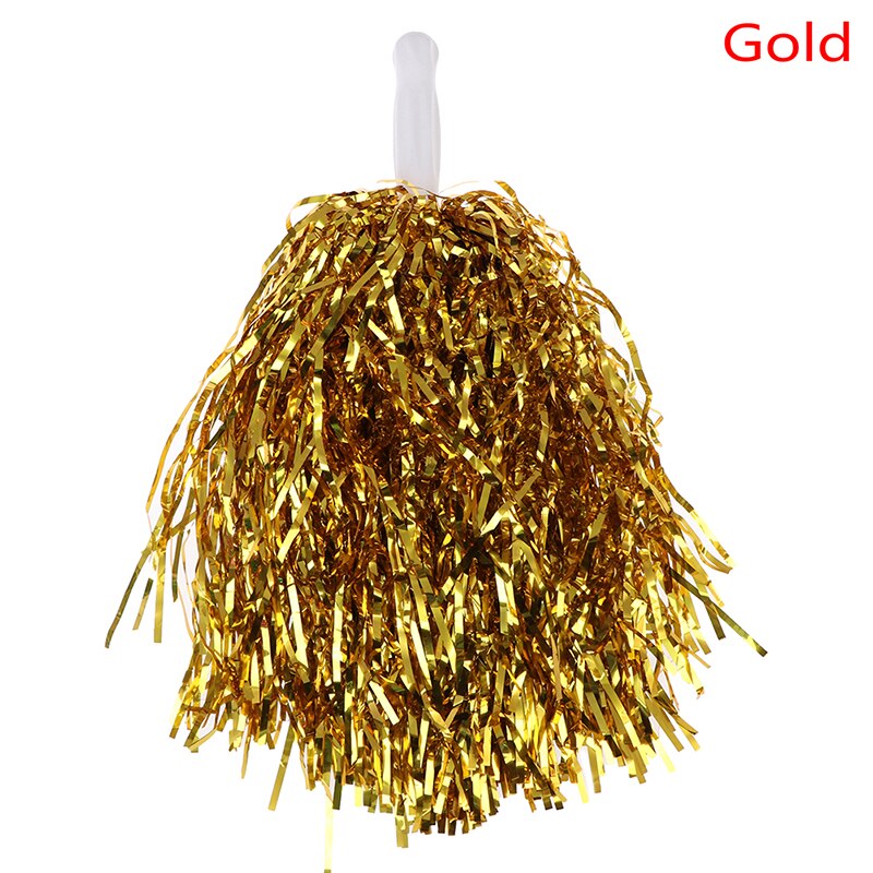 1pc 20cm Cheer Dance Sports Competition Cheerleading Pom Poms Flower Ball For For Football Basketball Match Pompon Children Use: Gold