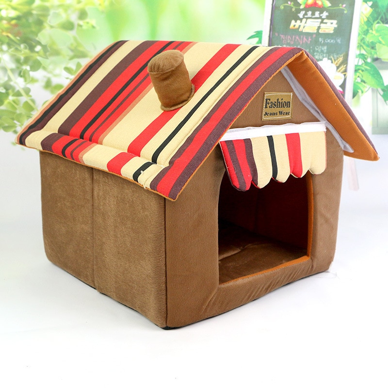 Niche pliable en forme de dessin animé | Lit pour chien, niche pour animal de compagnie, nid de chiot, niche maison pour animal de compagnie, rouge vert jaune bleu,