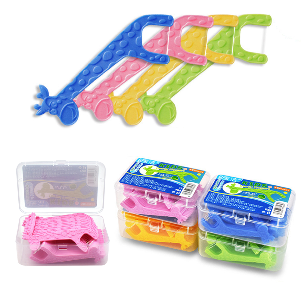 40 Pcs/box Dental Floss Interdental Brush Teeth Stick Toothpicks Tooth Thread Floss Pick Plastic Tooth Picks