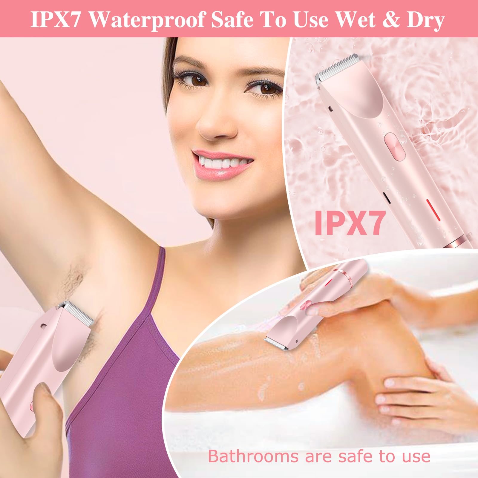 Vrouwen Elektrische Scheerapparaten 2 in 1 Dual-Head Pijnloos Bikini Trimmer Nat Droog Gebruik voor Dames Schaamhaar Afneembare Hoofd Elektrisch Scheerapparaat