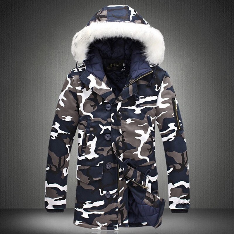 Winterjas heren camouflage leger dikke warme jas heren parka jas heren capuchon parka's heren m -4xl plus size
