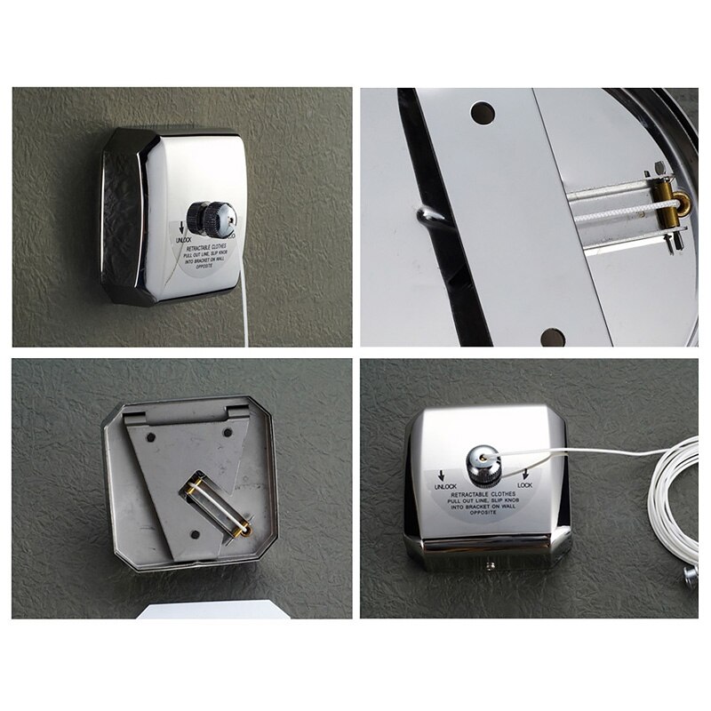 Portable Stainless Steel Retractable Clothesline Hanger Indoor Outdoor Round Square Balcony Clotheshorse Clothes Drying Rope