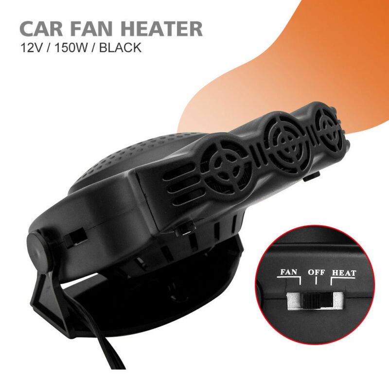 2 In 1 12V Car hearter Portable Car Interior Electric Heater Fan Defroster Vehicle Demister 150W