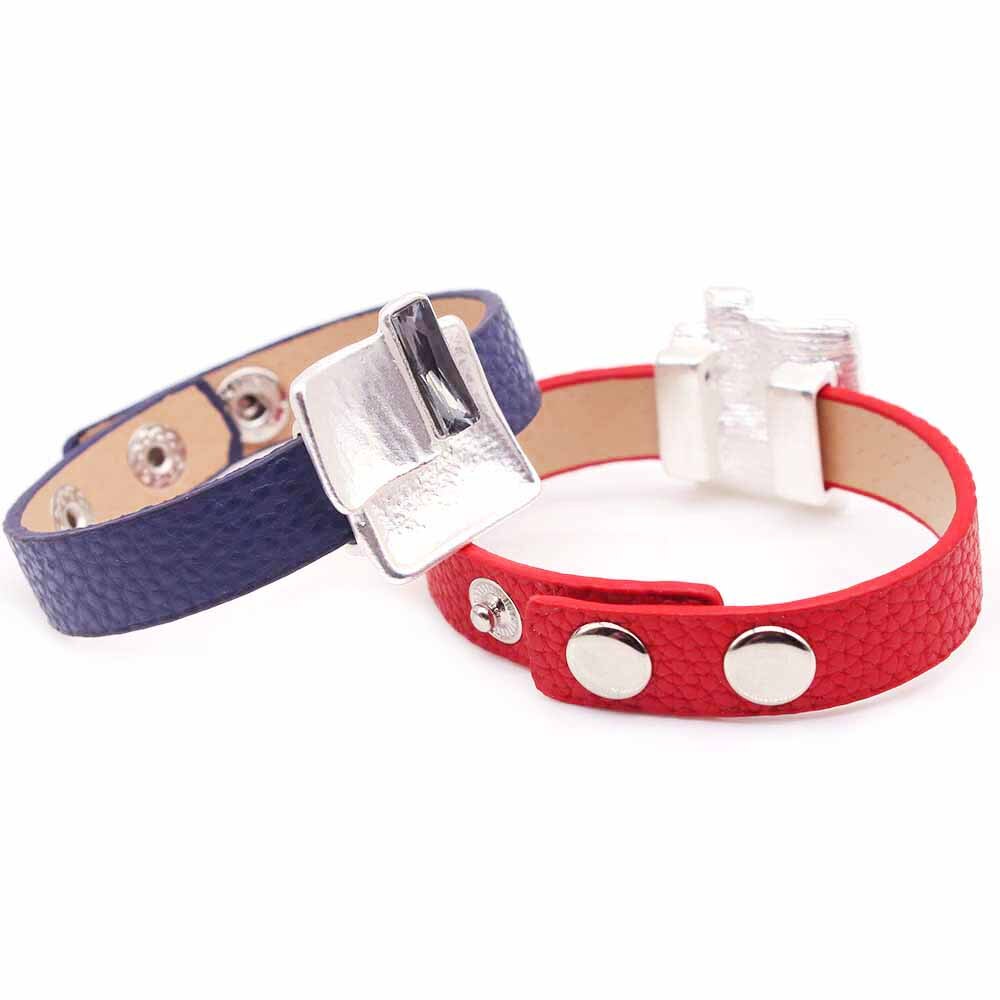 D&d charm zwarte leren armband voor dames, coole sluiting, polsbandjes, armbanden en bangles