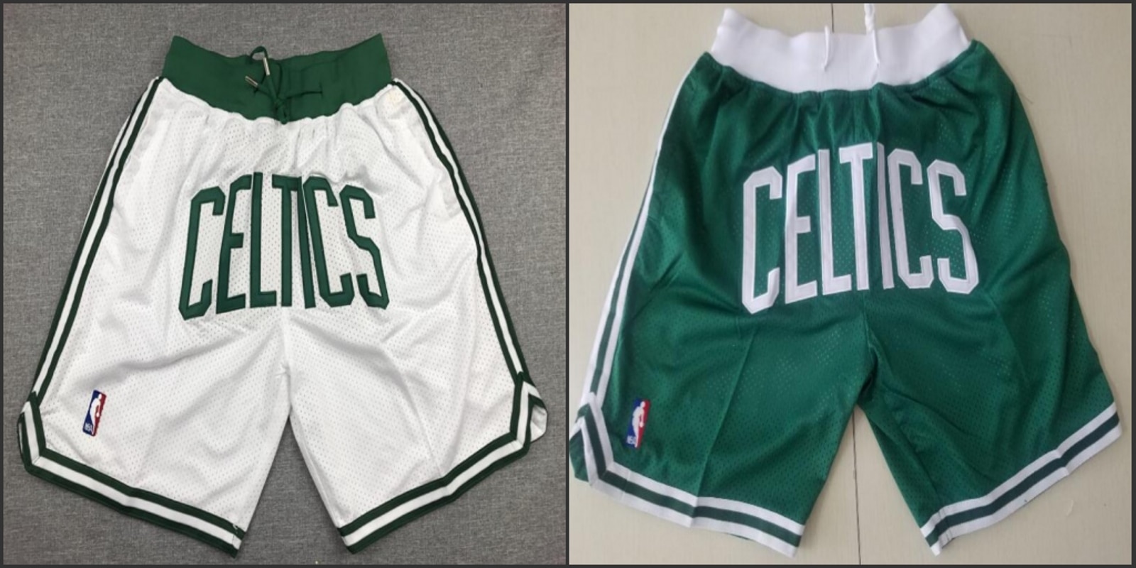 Boston celtic Men Just Don Retro classici in legno duro tasca ricamata NBA migliori pantaloncini da basket in mesh