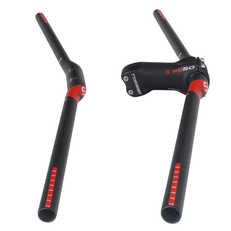 Toseek Full Carbon Fiber Fietsstuur Moutain Fiets Stuur Mtb 3/9 Graden Plat/Stijgen Stuur Fietsonderdelen