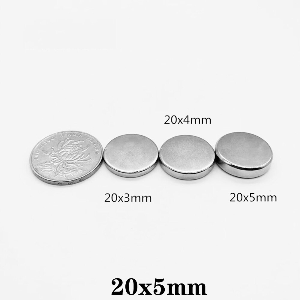 2 ~ 50 Stuks 20X5 Mm Krachtige Magnetische Zeldzame Aarde Neodymium Magneten 20 Mm X 5 Mm Super sterke Disc Magneet 20X5 Mm Sterke Magneet 20*5 Mm