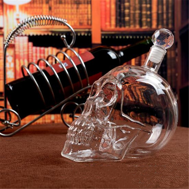 whiskey glass Wine Decanter Hand Blownglass Crystal Skull Vodka Artwork of Winecabinet Wine Bottle Decanter