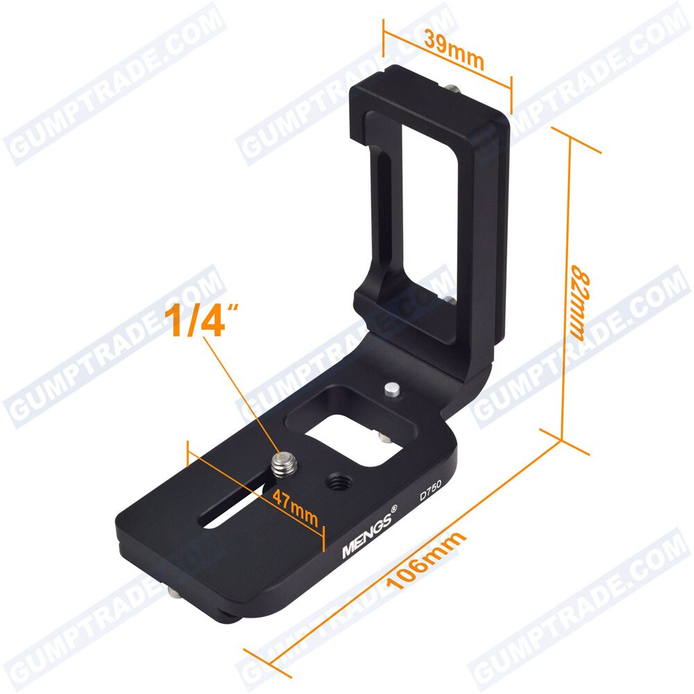 Mengs fullmetall cnc l-formad vertikalt fäste snabbfäste för nikon  d750 dslr-kamera