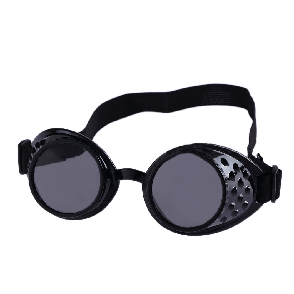 Vintage okulary Steampunk dla dorosłych okulary Cosplay gogle dekoracje na Halloween Heavy Metal gogle kierowcy soczewki Eclipse unisex: Brązowy