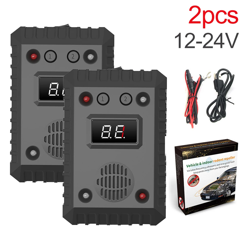 Repelente ultrasónico de ratas para coche, luces estroboscópicas de 8 LED, repelente de roedores, alarma de ultrasonido, repelente de ratas de ratón para Auto/Interior/almacén: Verde claro