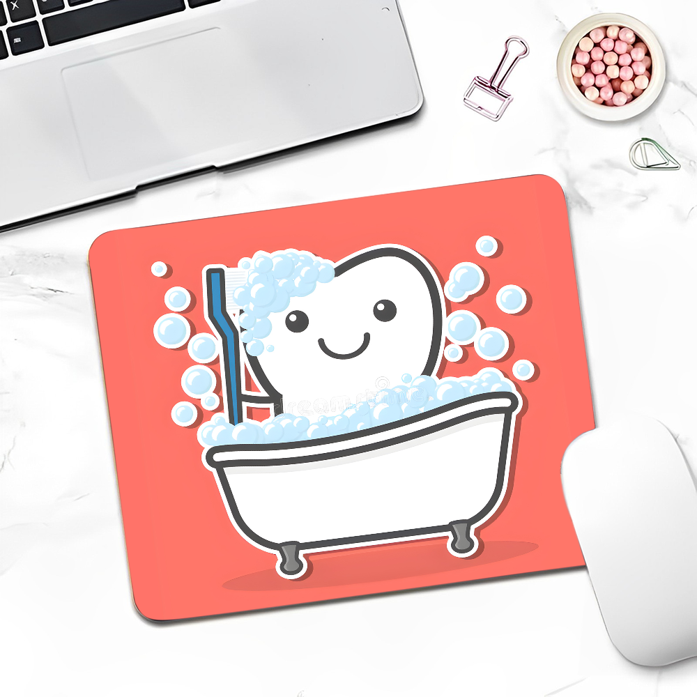 The Dentist Tooth DIY Desktop Desk Mat Kawaii Gaming Accessories Students Writing Pad Writing Desk Mats: 1 m2 / black