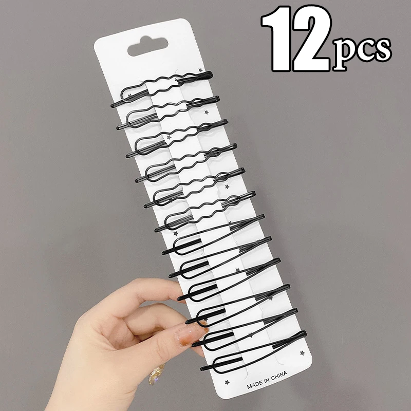 3/12 Uds pasadores de Metal negro pinzas para el cabello horquillas onduladas horquilla de Invisible BB Clip onda horquilla accesorios para el cabello: Plata